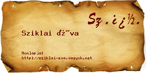 Sziklai Éva névjegykártya