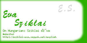 eva sziklai business card